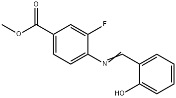 Methyl 3-fluoro-4-{[(2-hydroxyphenyl)methylidene]-amino}benzoate 化学構造式