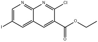 Ethyl 2-chloro-6-iodo-1,8-naphthyridine-3-carboxylate Structure