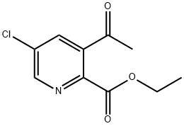 Ethyl 3-acetyl-5-chloro-2-pyridinecarboxylate 化学構造式