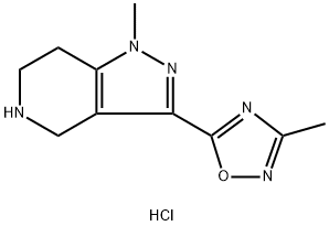 1-Methyl-3-(3-methyl-1,2,4-oxadiazol-5-yl)-4,5,6,7 -tetrahydro-1H-pyrazolo[4,3-c]pyridine HCl Struktur