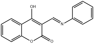 4-羟基-3-[(E)-(苯亚胺基)甲基]-2H-苯并吡喃-2-酮 结构式