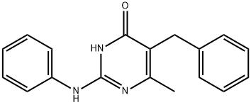 2-Anilino-5-benzyl-6-methylpyrimidin-4(3H)-one Struktur