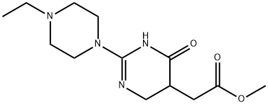 [2-(4-乙基哌嗪-1-基)-6-氧代-1,4,5,6-四氢嘧啶-5-基]乙酸甲酯 结构式