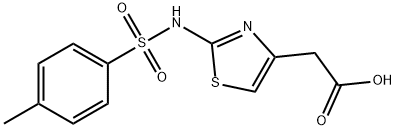 (2-{[(4-メチルフェニル)スルホニル]アミノ}-1,3-チアゾール-4-イル)酢酸 化学構造式