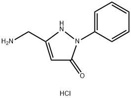 5-(Aminomethyl)-2-phenyl-1,2-dihydro-3H-pyrazol-3-one dihydrochloride Struktur