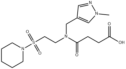 4-{[(1-Methyl-1H-pyrazol-4-yl)methyl][2-(piperidin -1-ylsulfonyl)ethyl]amino}-4-oxobutanoic acid Structure