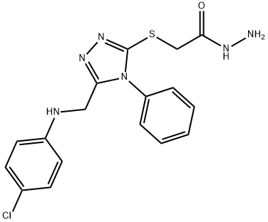 2-[(5-{[(4-Chlorophenyl)amino]methyl}-4-phenyl-4H-1,2,4-triazol-3-yl)thio]acetohydrazide Structure