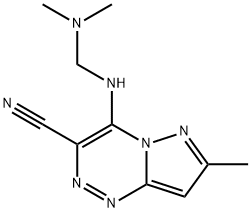 4-{[(二甲基氨基)甲基]氨基}-7-甲基吡唑并[5,1-C][1,2,4]三嗪-3-甲腈 结构式