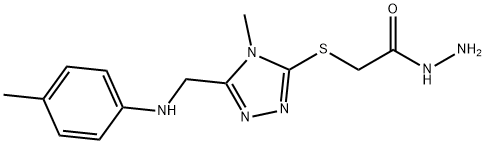 2-[(4-Methyl-5-{[(4-methylphenyl)amino]methyl}-4H-1,2,4-triazol-3-yl)thio]acetohydrazide Structure