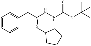 N'-[1-Cyclopentylamino-2-phenylethylidene]-hydrazinecarboxylic acid tert-butyl ester 结构式