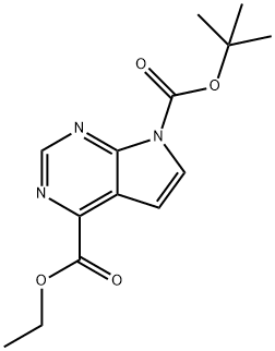 7-(叔丁基)4-乙基7H-吡咯并[2,3-D]嘧啶-4,7-二羧酸酯 结构式