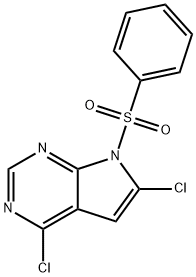 4,6-Dichloro-7-(phenylsulfonyl)-7H-pyrrolo[2,3-d]pyrimidine Struktur