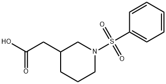 [1-(苯磺酰基)哌啶-3-基]乙酸, 1040878-00-9, 结构式