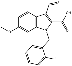1-(2-Fluorobenzyl)-3-formyl-6-methoxy-1H-indole-2-carboxylic acid Structure