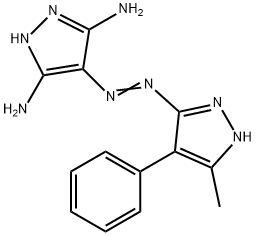 4-[(E)-(3-Methyl-4-phenyl-1H-pyrazol-5-yl)diazenyl]-1H-pyrazole-3,5-diamine Struktur