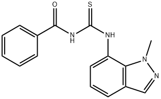 N-{[(1-Methyl-1H-indazol-7-yl)-amino]carbonothioyl}benzamide 结构式