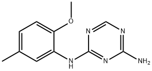 N-(2-メトキシ-5-メチルフェニル)-1,3,5-トリアジン-2,4-ジアミン 化学構造式