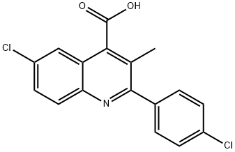 6-氯-2-(4-氯苯基)-3-甲基-喹啉-4-羧酸 结构式