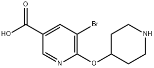 5-bromo-6-(piperidin-4-yloxy)nicotinic acid Structure