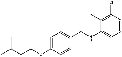 3-Chloro-N-[4-(isopentyloxy)benzyl]-2-methylaniline Struktur
