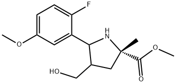 Methyl 5-(2-fluoro-5-methoxyphenyl)-4-(hydroxymethyl)-2-methylpyrrolidine-2-carbo Structure