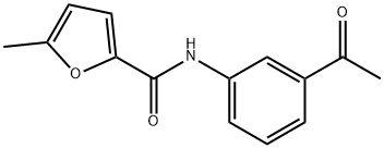 N-(3-アセチルフェニル)-5-メチル-2-フルアミド 化学構造式