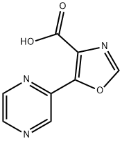 5-(吡嗪-2-基)噁唑-4-羧酸, 1083401-49-3, 结构式