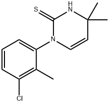 1-(3-chloro-2-methylphenyl)-4,4-dimethyl-1,4-dihydropyrimidine-2-thiol Struktur