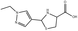 2-(1-ethyl-1H-pyrazol-4-yl)-1,3-thiazolidine-4-carboxylic acid Struktur