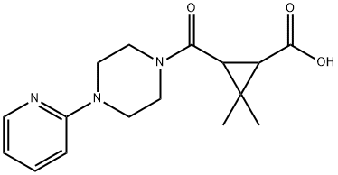 2,2-dimethyl-3-[(4-pyridin-2-ylpiperazin-1-yl)carbonyl]cyclopropanecarboxylic acid Structure