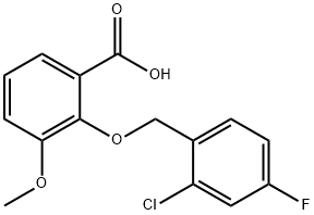 2-[(2-chloro-4-fluorobenzyl)oxy]-3-methoxybenzoic acid Structure