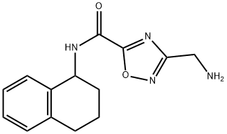 3-(aminomethyl)-N-1,2,3,4-tetrahydronaphthalen-1-yl-1,2,4-oxadiazole-5-carboxamide Struktur