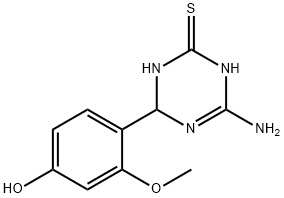 4-(4-amino-6-mercapto-1,2-dihydro-1,3,5-triazin-2-yl)-3-methoxyphenol Structure