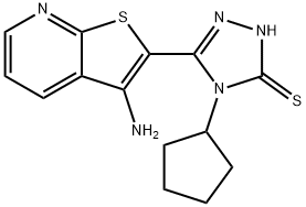 5-(3-aminothieno[2,3-b]pyridin-2-yl)-4-cyclopentyl-4H-1,2,4-triazole-3-thiol,1030433-55-6,结构式