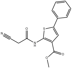 2-(2-氰基乙酰基氨基)-5-苯基-噻吩-3-甲酸甲酯,515872-98-7,结构式