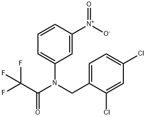 N-(2,4-dichlorobenzyl)-2,2,2-trifluoro-N-(3-nitrophenyl)acetamide Struktur