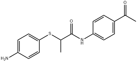 N-(4-acetylphenyl)-2-[(4-aminophenyl)thio]propanamide Structure