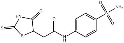 N-[4-(aminosulfonyl)phenyl]-2-(2-mercapto-4-oxo-4,5-dihydro-1,3-thiazol-5-yl)acetamide Struktur