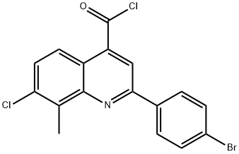 2-(4-ブロモフェニル)-7-クロロ-8-メチルキノリン-4-カルボニルクロリド 化学構造式