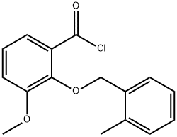 3-methoxy-2-[(2-methylbenzyl)oxy]benzoyl chloride 化学構造式