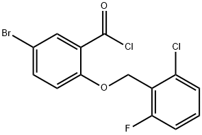 5-bromo-2-[(2-chloro-6-fluorobenzyl)oxy]benzoyl chloride Struktur