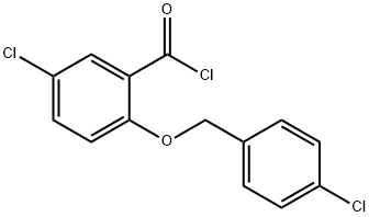 5-chloro-2-[(4-chlorobenzyl)oxy]benzoyl chloride Struktur