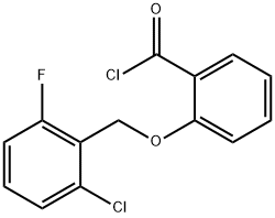 2-[(2-chloro-6-fluorobenzyl)oxy]benzoyl chloride 化学構造式