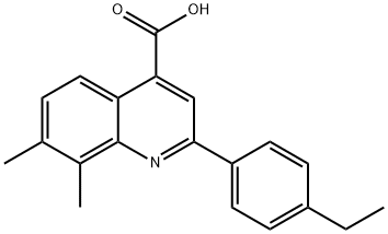 2-(4-エチルフェニル)-7,8-ジメチルキノリン-4-カルボン酸 化学構造式
