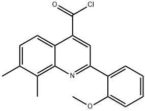 2-(2-甲氧苯基)-7,8-二甲基喹啉-4-甲酰氯,1160261-45-9,结构式