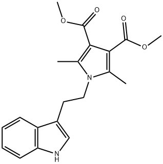 1-[2-(1H-吲哚-3-基)乙基]-2,5-二甲基-吡咯-3,4-二羧酸二甲酯 结构式