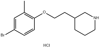 3-[2-(4-Bromo-2-methylphenoxy)ethyl]piperidinehydrochloride,1220016-63-6,结构式