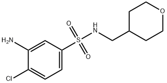 3-Amino-4-chloro-N-(tetrahydro-2H-pyran-4-ylmethyl)benzenesulfonamide,1220019-16-8,结构式