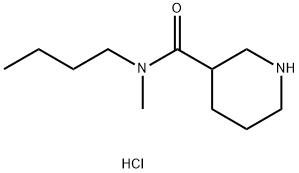 N-Butyl-N-methyl-3-piperidinecarboxamidehydrochloride 化学構造式