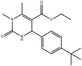 Ethyl 4-[4-(tert-butyl)phenyl]-1,6-dimethyl-2-oxo-1,2,3,4-tetrahydro-5-pyrimidinecarboxylate Struktur